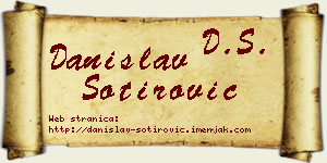 Danislav Sotirović vizit kartica